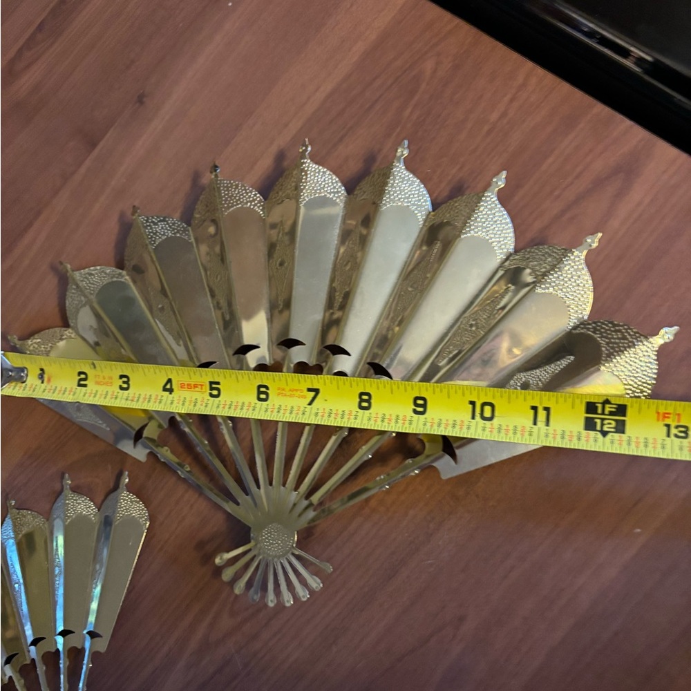 Vintage Home Interiors Wall Decor Fans set of 2 - Picture 4 of 5